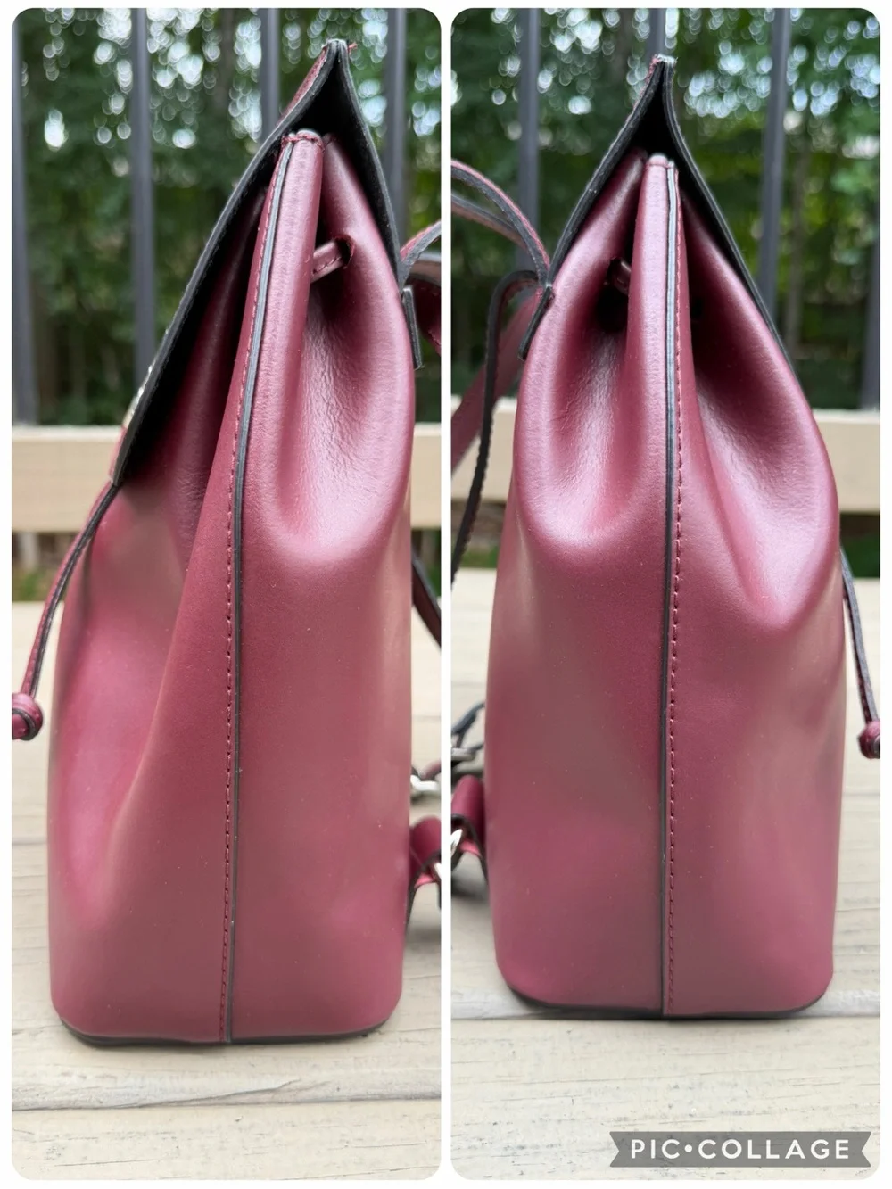 Stella Dutti Burgundy Drawstring Backpack Bag